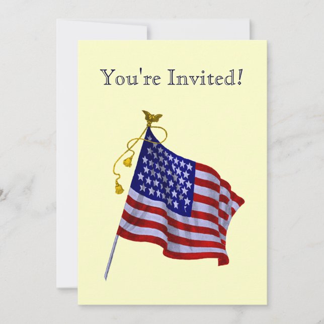 Invitations vintage US Flag Custom Party (Devant)