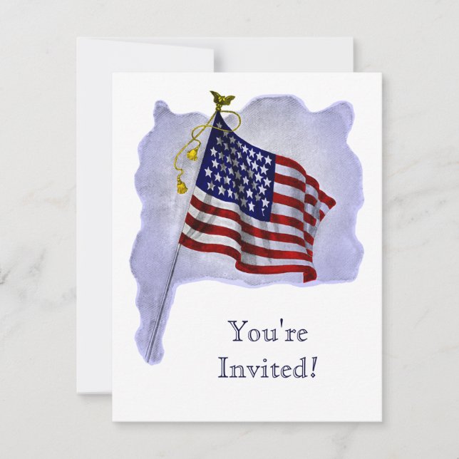 Invitations vintage US Flag Custom Party (Devant)