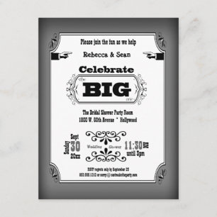 Invitations Vintages À Des Fêtes De Jouets En Noir