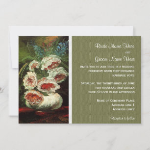 Invitations vintages à un mariage fleuri.
