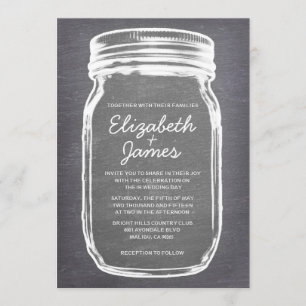 Invitations vintages argentées de mariage de pot