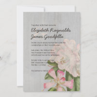 Invitations Vintages au mariage Rhododendron