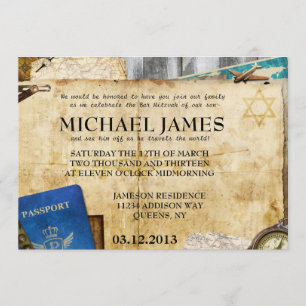 Invitations vintages de barre/bat mitzvah de