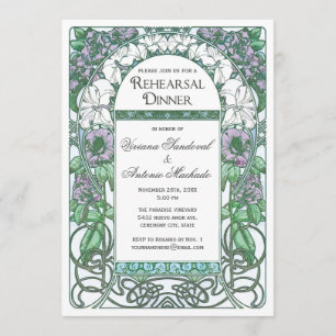 Invitations vintages de dîner de répétition de