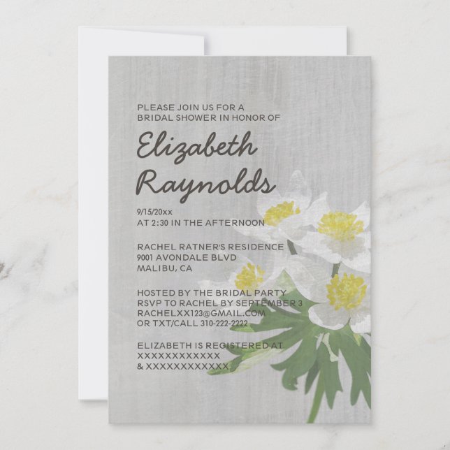 Invitations vintages de douche nuptiale (Devant)