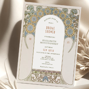Invitations vintages de douche nuptiale Art Nouvea