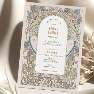 Invitations vintages de douche nuptiale Art Nouvea