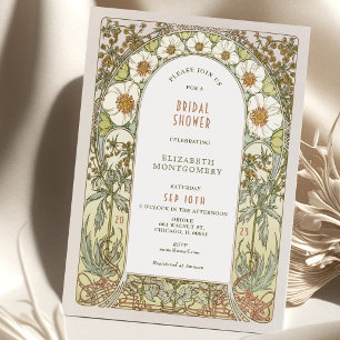 Invitations vintages de douche nuptiale Art Nouvea