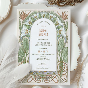 Invitations vintages de douche nuptiale Art Nouvea