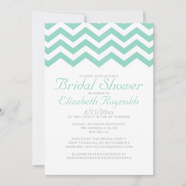Invitations vintages de douche nuptiale Chevron (Devant)