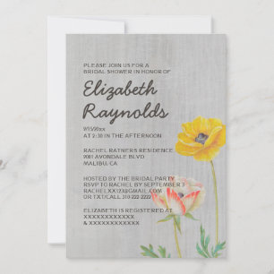 Invitations vintages de douche nuptiale Ranunculus