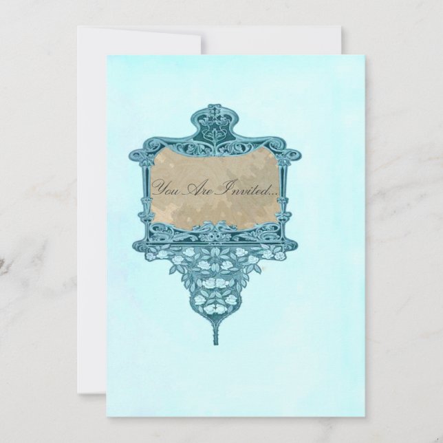 Invitations vintages de fantaisie de mariage (Devant)