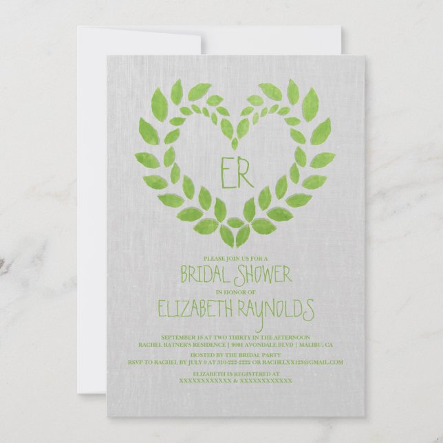 Invitations vintages de Fête de la mariée de (Devant)