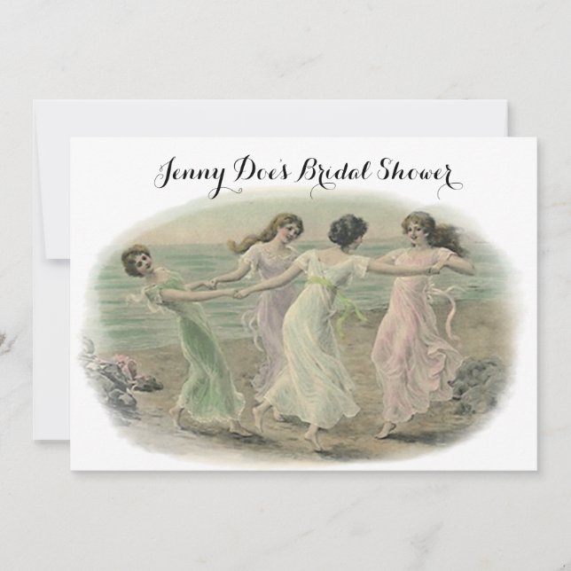 Invitations vintages de Fête de la mariée de (Devant)