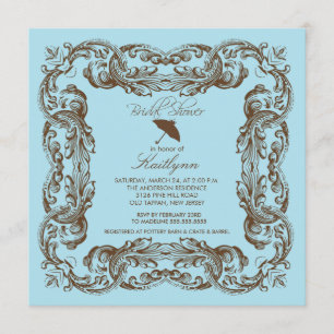 Invitations vintages de Fête de la mariée de cadre