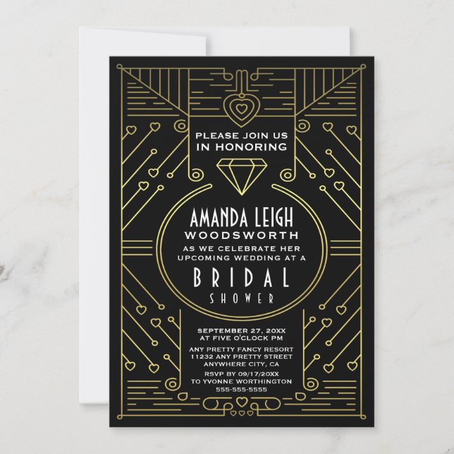 Invitations vintages de Fête de la mariée d'or (Devant)