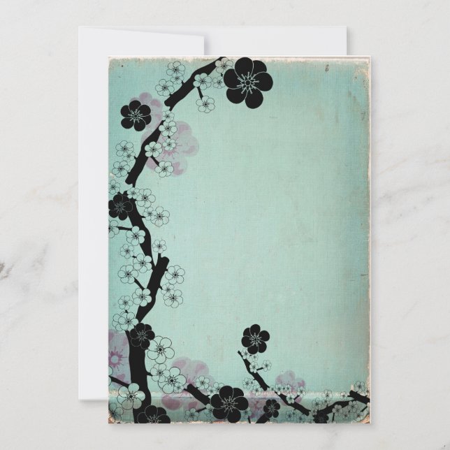 Invitations vintages de fleurs sakura (Devant)