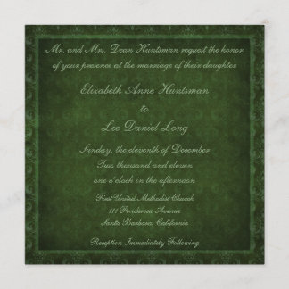 Invitations Vintages de Hunter Green Mariage damas