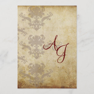 INVITATIONS VINTAGES DE MARIAGE DAMASSÉ