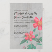 Invitations vintages de mariage de camélia