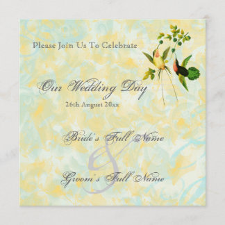 Invitations vintages de mariage de colibri