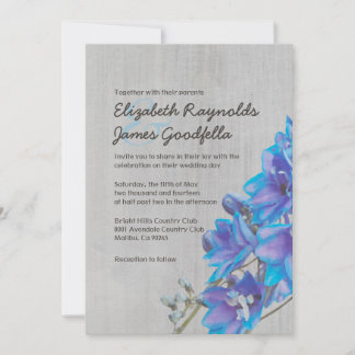 Invitations Vintages de mariage de Larkspur