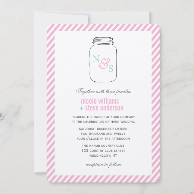 Invitations vintages de mariage de monogramme de (Devant)