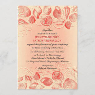 INVITATIONS VINTAGES DE MARIAGE DE PLAGE