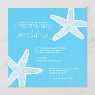 Invitations vintages de mariage de plage d'étoiles