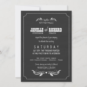 Invitations vintages de mariage de typographie de