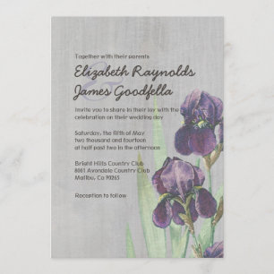 Invitations vintages de mariage d'iris