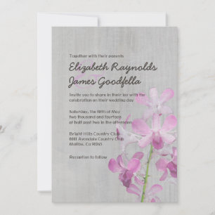 Invitations Vintages de mariage d'orchidées