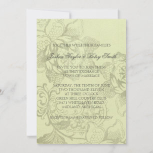 Invitations vintages de mariage floral