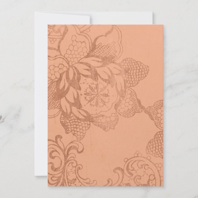 Invitations vintages de mariage floral (Devant)