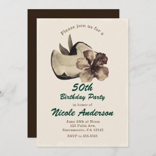 Invitations vintages de noix de coco tropicale et