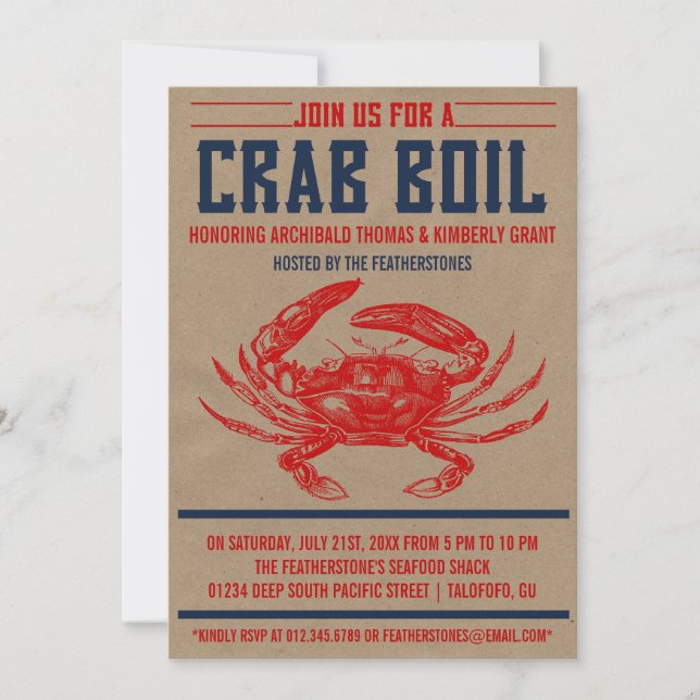 Invitations vintages de partie d'ébullition de (Devant)