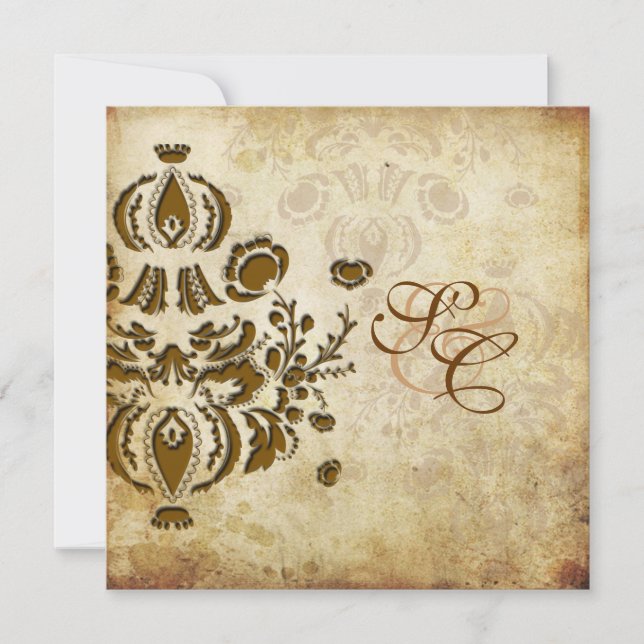 Invitations Vintages Dolcè Damask PixDezines (Devant)