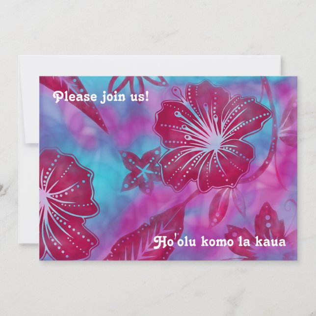 Invitations vintages du Batik Luau balinais (Devant)