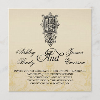 Invitations vintages élégantes de mariage du