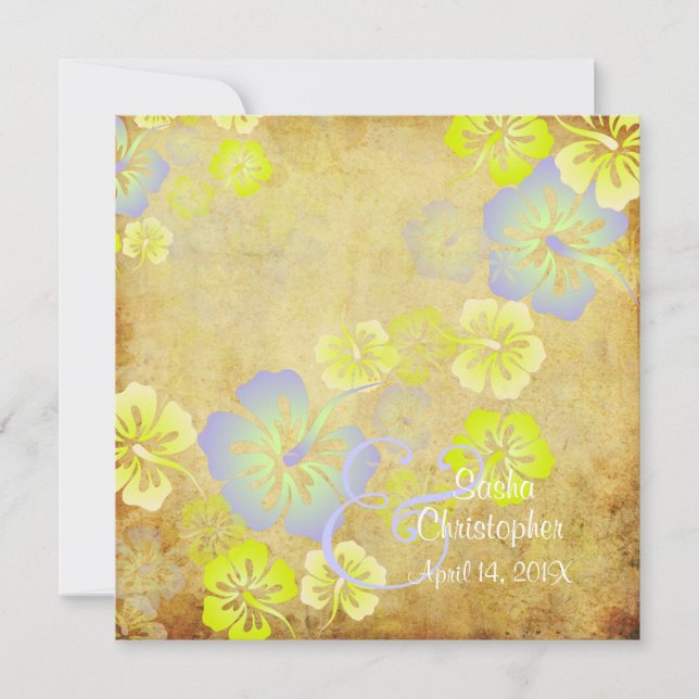 Invitations Vintages/Leis/Luau/hibiscusWedding (Devant)