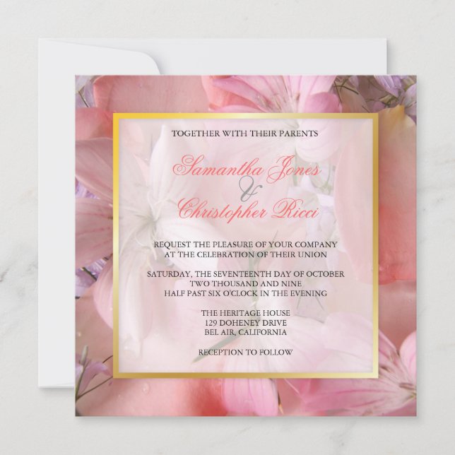 Invitations Vintages + Romantic Floral Wedding (Devant)