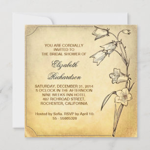 Invitations vintages sur mesure pour la douche nup