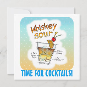 INVITATIONS - WHISKEY SOUR RECETTE COCKTAIL ART