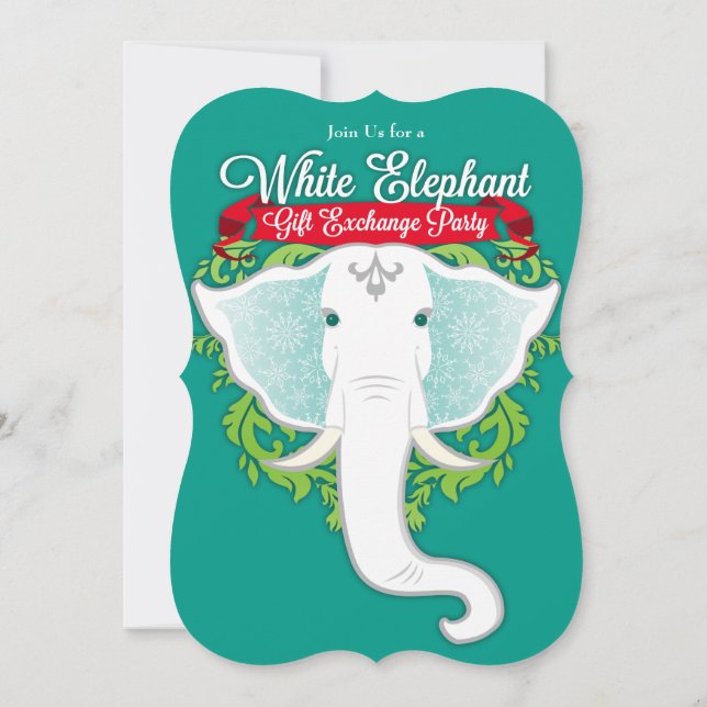Invitations White Elephant Custom Holiday Party (Dos)