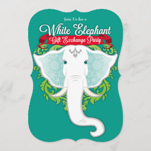 Invitations White Elephant Custom Holiday Party