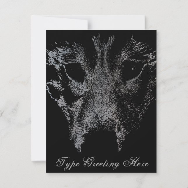 Invitations Wolf Pup Carte Husky Wolf personnalisé (Devant)