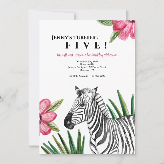 Invitations Zebra (Devant)
