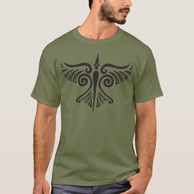 'Iō Hawk Men's Army Green T-Shirt (Devant)
