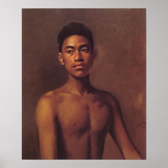 'Iokepa, Fisher Boy hawaïen' - Poster de Hubert Vo (Devant)
