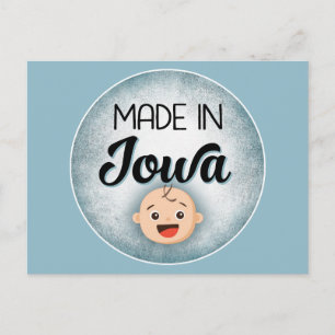 Iowa Baby Funny Blue New Boy Carte Postale
